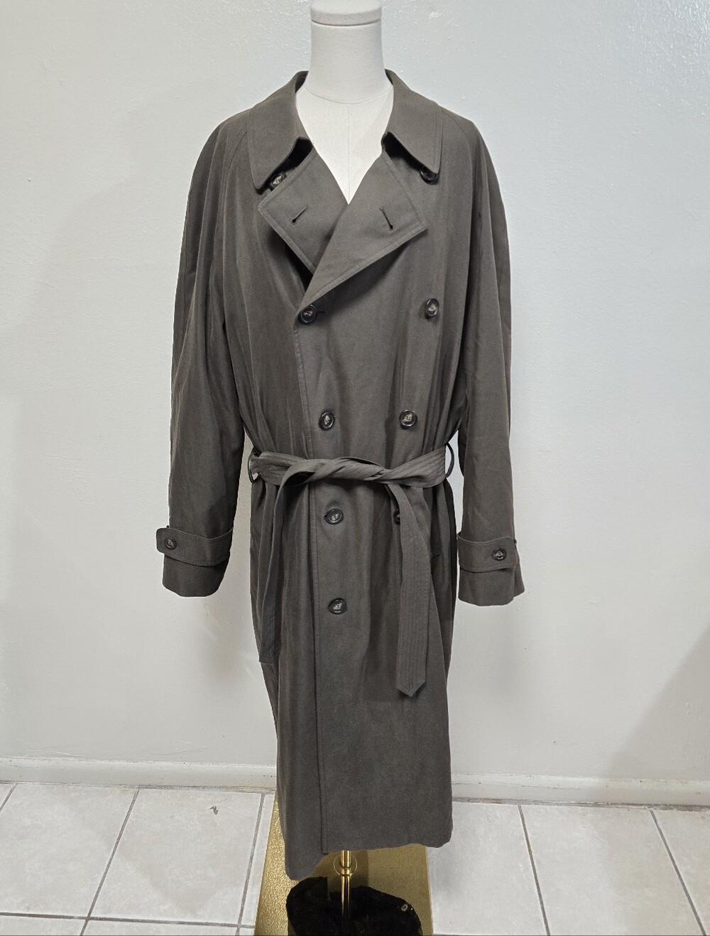 Ralph Lauren Microfiber Belted Wool Lined Trench Coat Size 42R